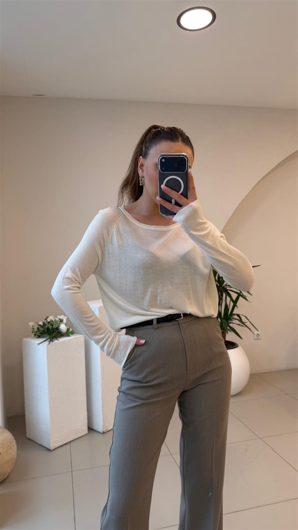 PAMUK BASİC DİLVİN BLUZ EKRU 