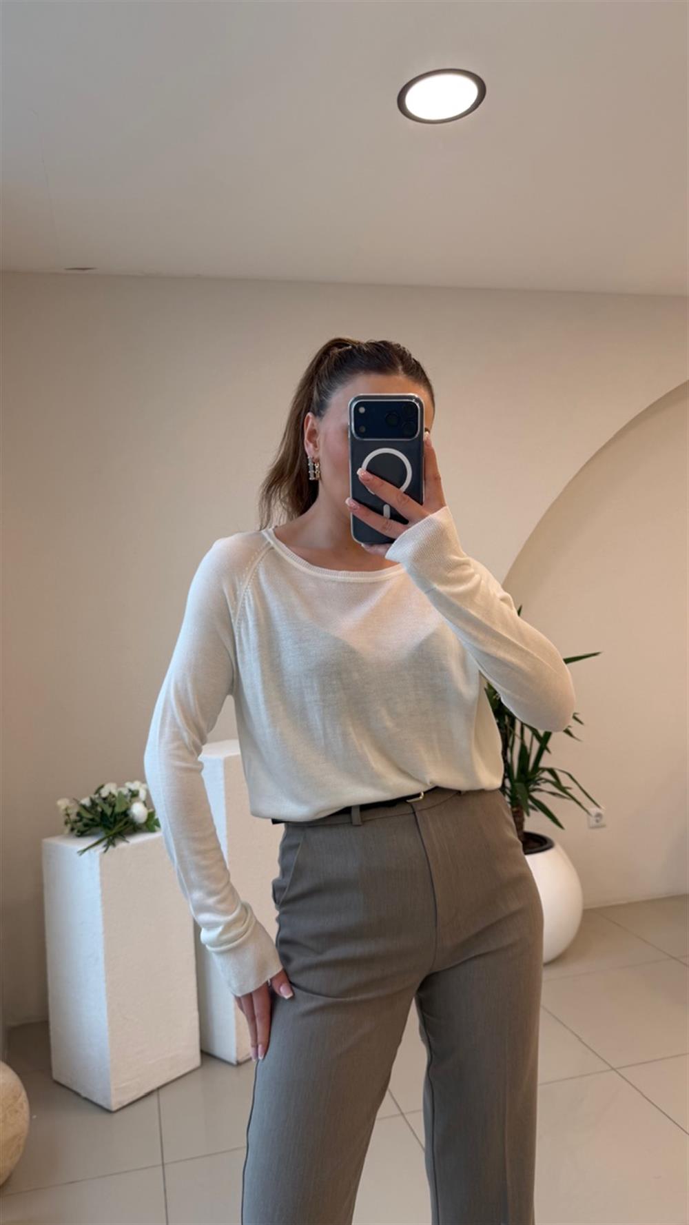 PAMUK BASİC DİLVİN BLUZ EKRU 