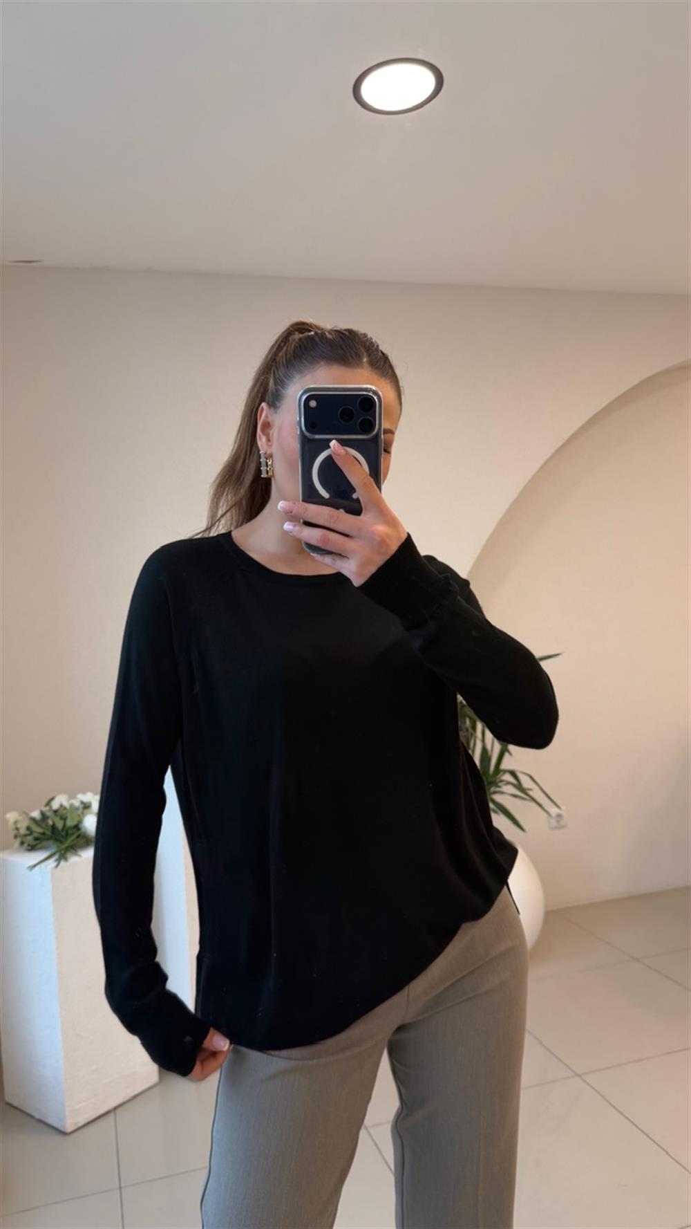 PAMUK BASİC DİLVİN BLUZ SİYAH 