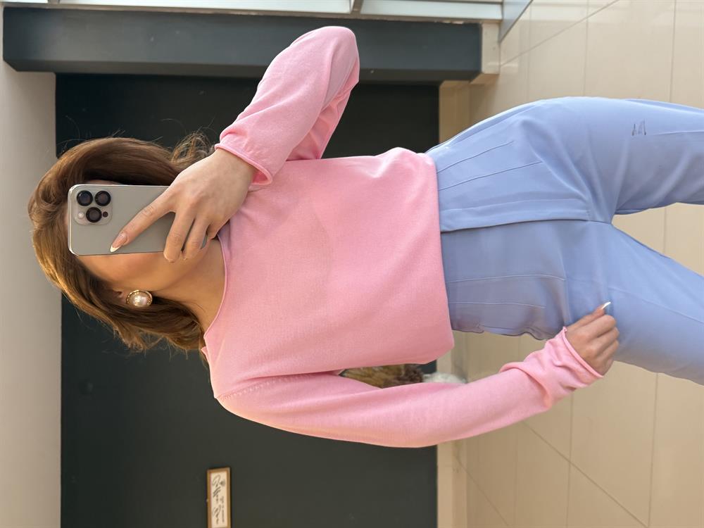 Pamuk Merseri̇ze Bluz Pembe