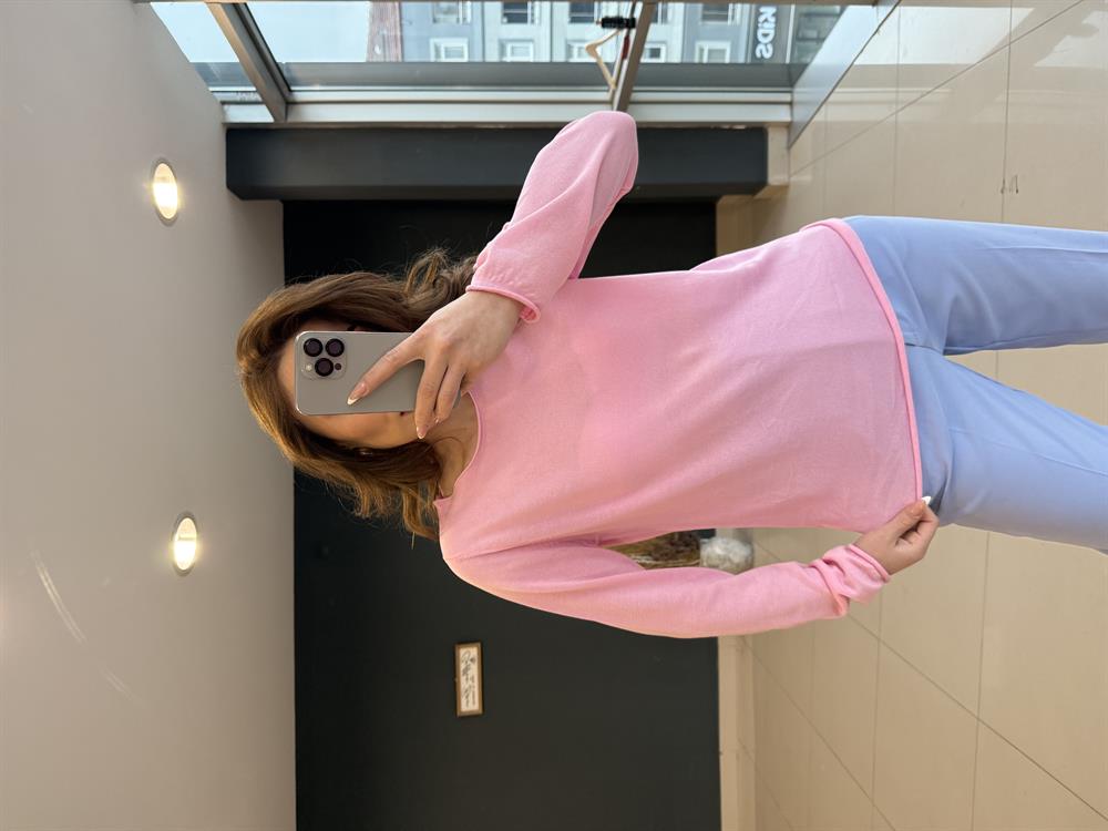 Pamuk Merseri̇ze Bluz Pembe