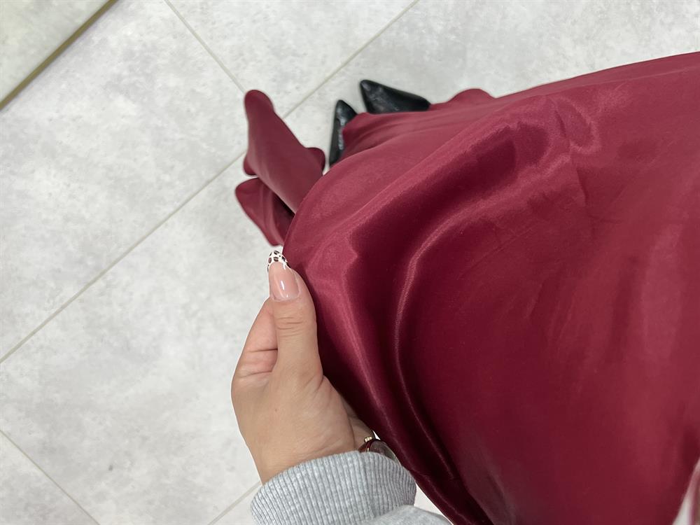 Pamuk Saten Bordo Etek