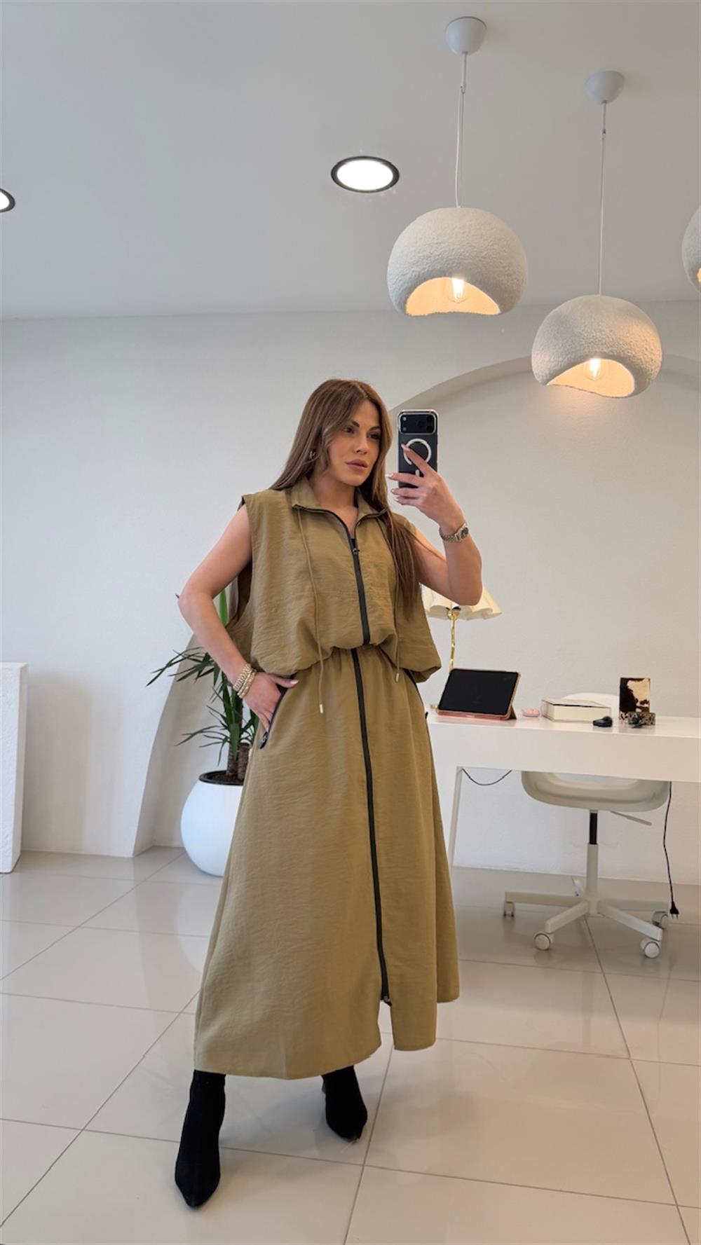 PARAŞÜT KUMAŞ YELEKLİ ETEK TAKIM 
