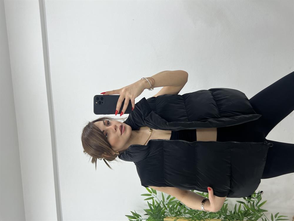 Parlak Puffer Yelek Si̇yah