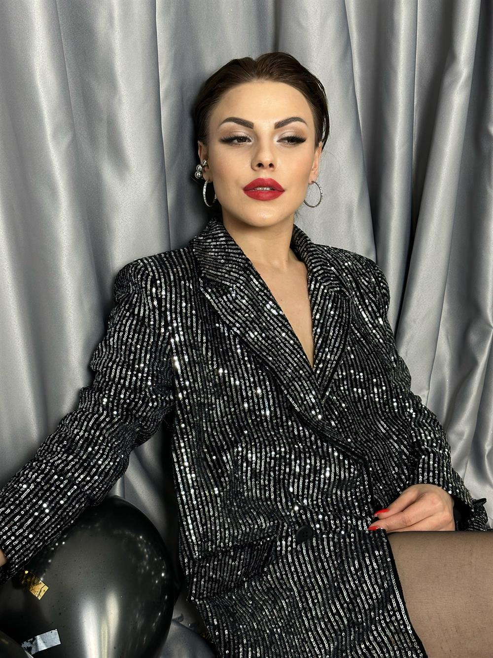 Payetli̇ Blazer Ceket