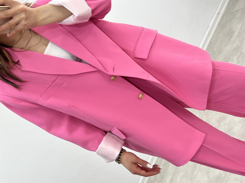 Pembe Gold Düğmeli̇ Takim