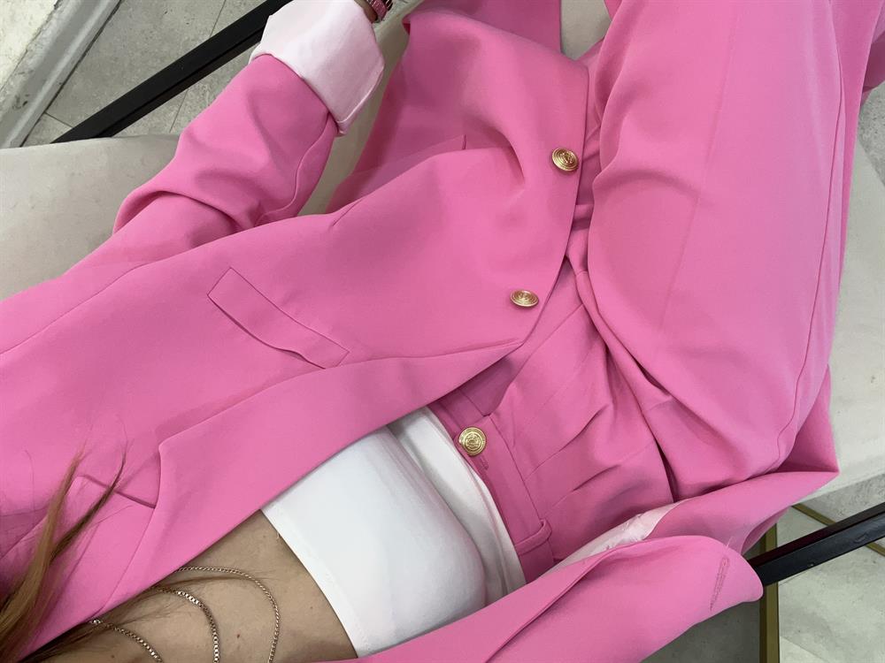 Pembe Gold Düğmeli̇ Takim