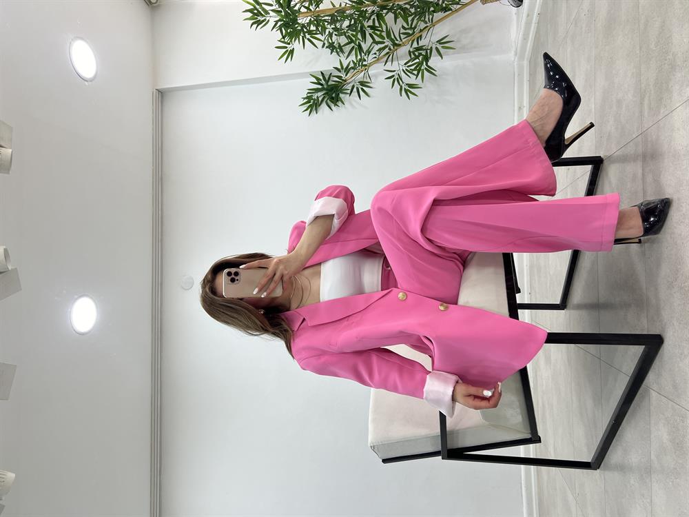 Pembe Gold Düğmeli̇ Takim