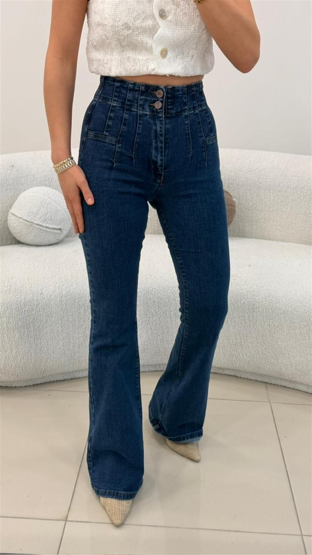 Pensli̇ Yumuşak Li̇krali Jean Lacivert 