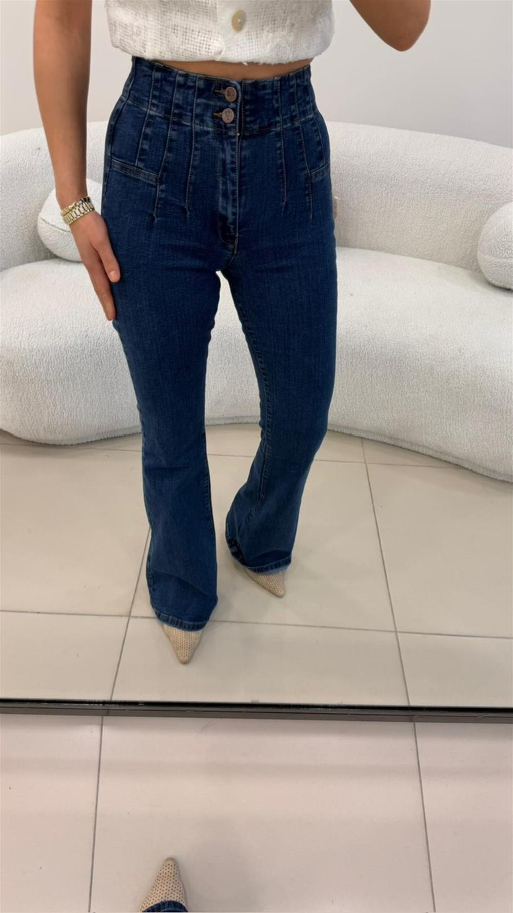 Pensli̇ Yumuşak Li̇krali Jean Lacivert 