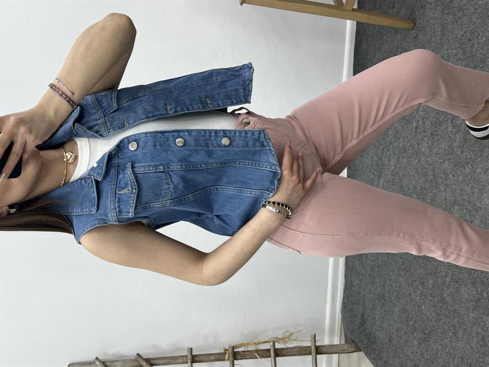 Pi̇nterest Kisa Deni̇m Yelek