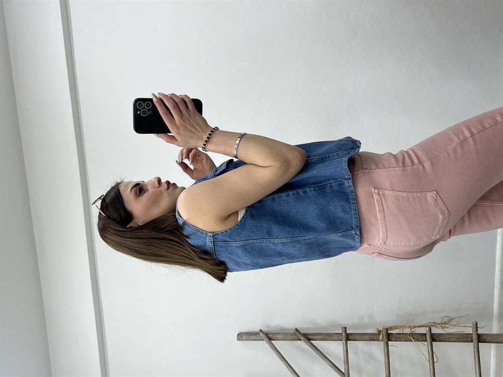 Pi̇nterest Kisa Deni̇m Yelek