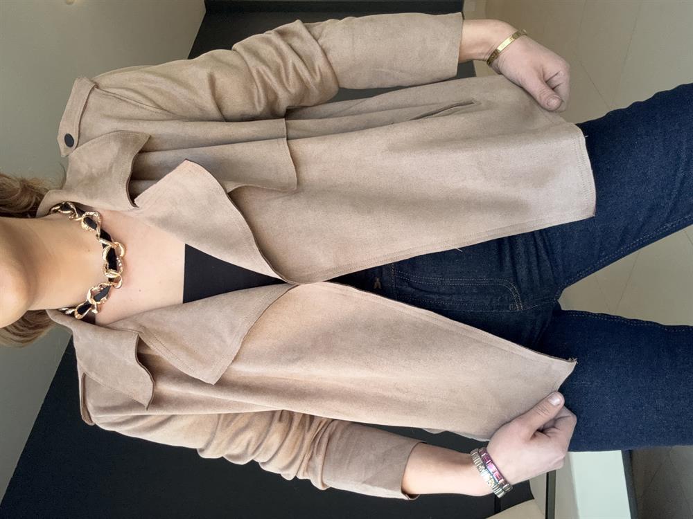 Premi̇um Astarsiz Süet Ceket Camel