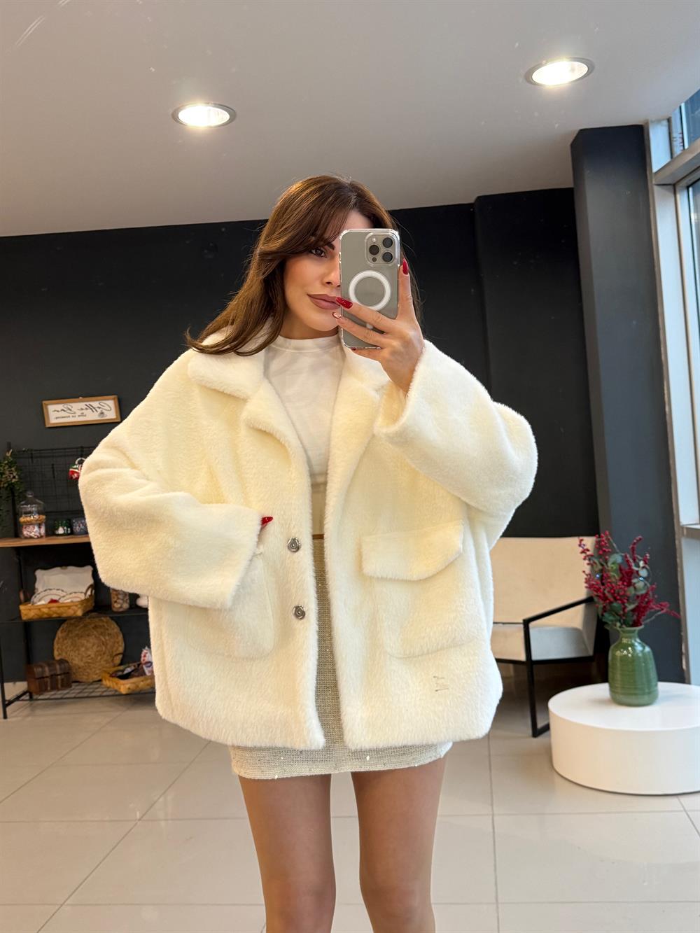 Premi̇um Seri̇ Astarli Kürk Ekru