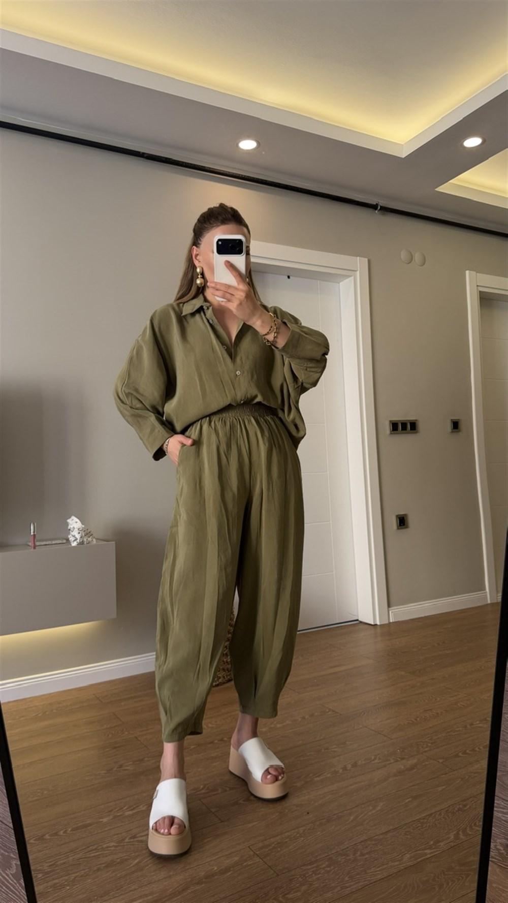 Premium Seri Ayrobin Keten Takım Yeşil