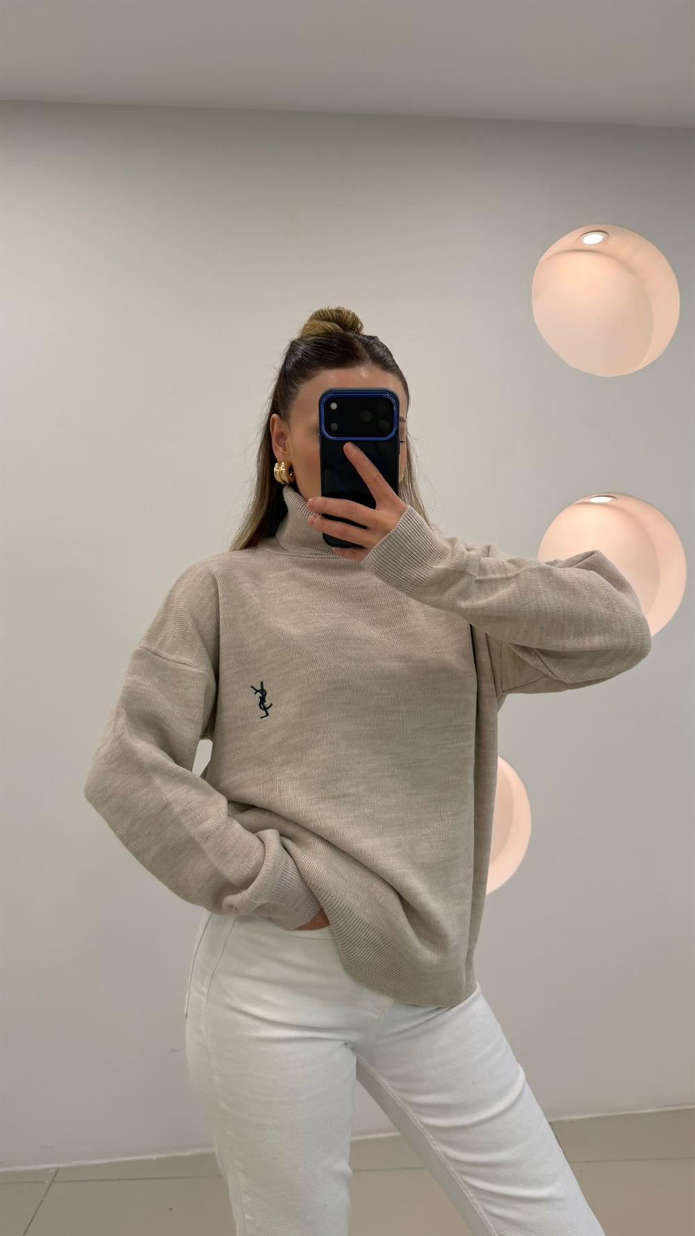 PREMİUM SERİ BALIKÇI YAKA KAZAK TAŞ