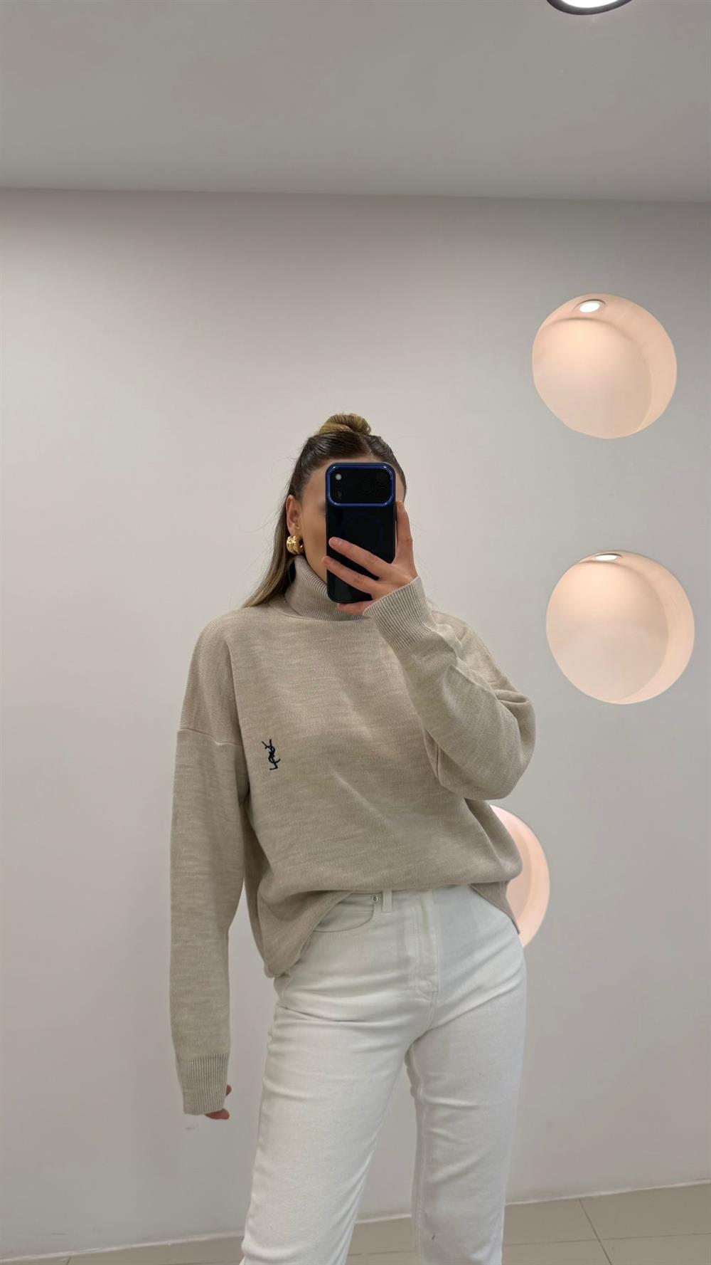 PREMİUM SERİ BALIKÇI YAKA KAZAK TAŞ