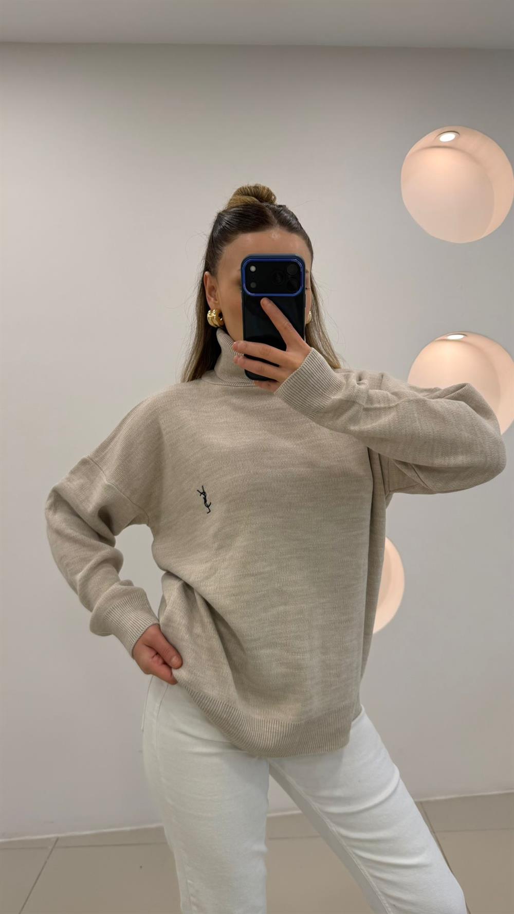 PREMİUM SERİ BALIKÇI YAKA KAZAK TAŞ