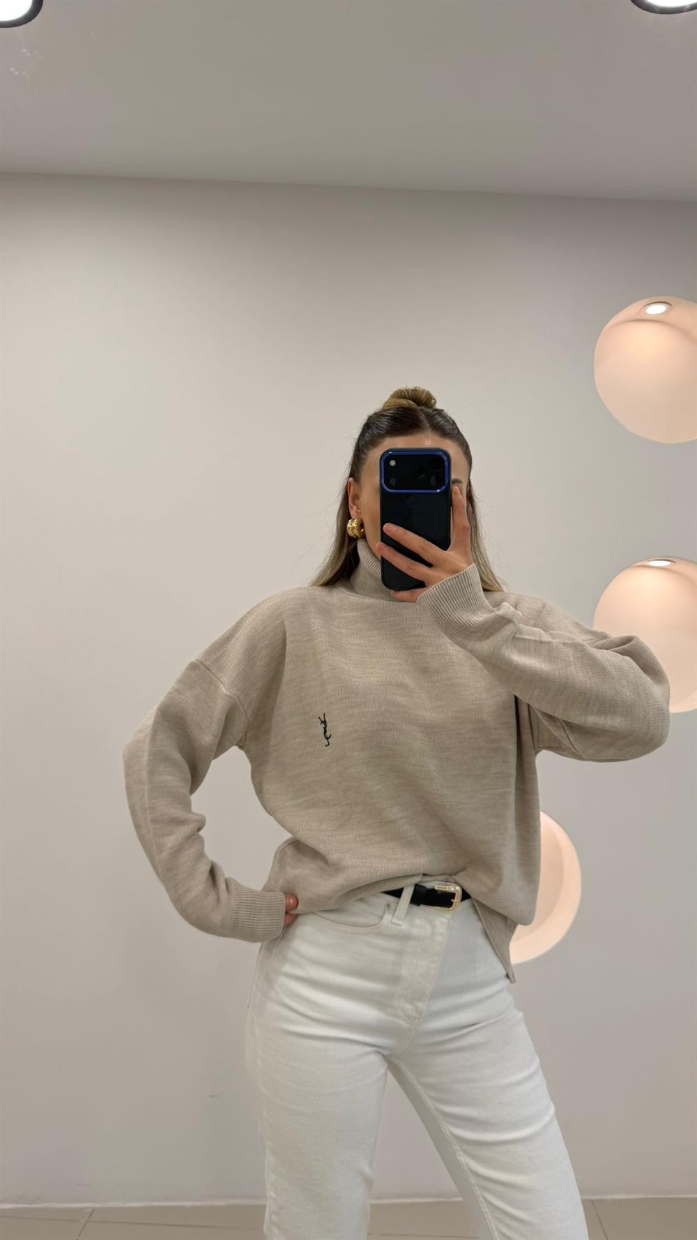 PREMİUM SERİ BALIKÇI YAKA KAZAK TAŞ