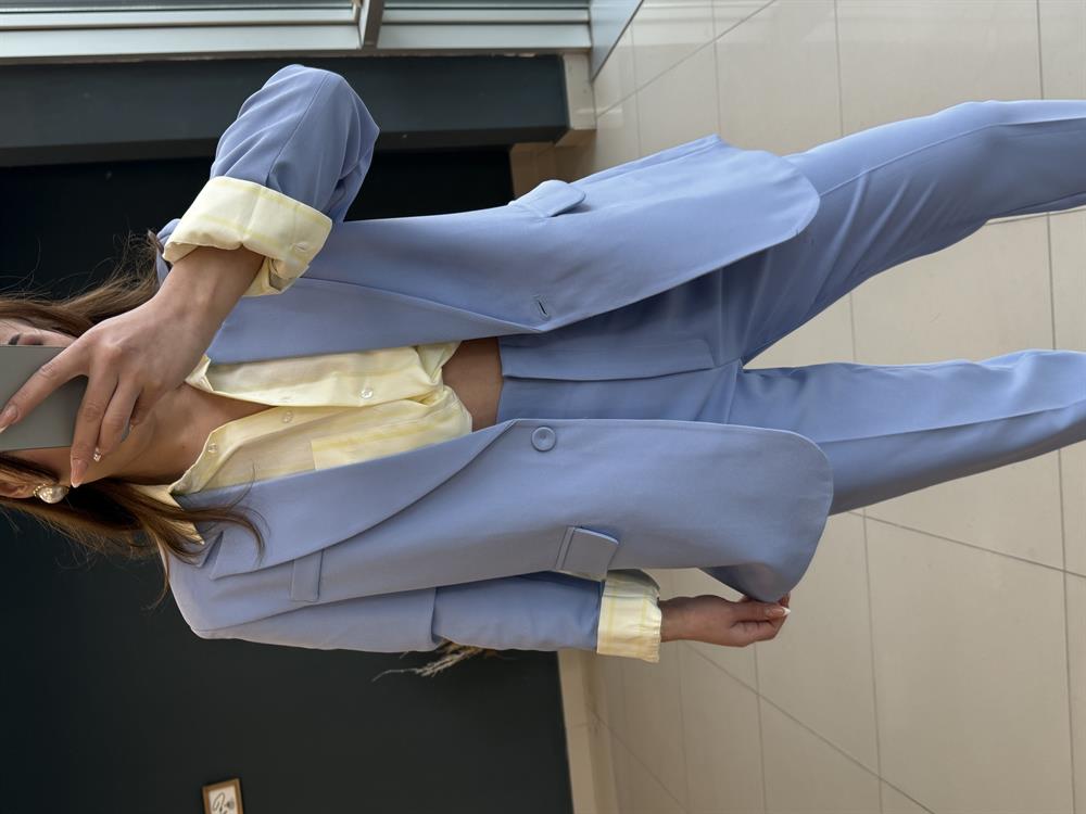 Premi̇um Seri̇ Blazer Ceket Bebe Mavi̇