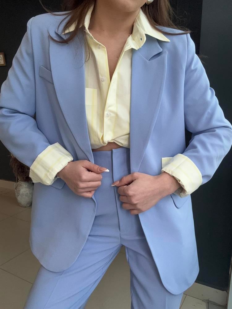 Premi̇um Seri̇ Blazer Ceket Bebe Mavi̇