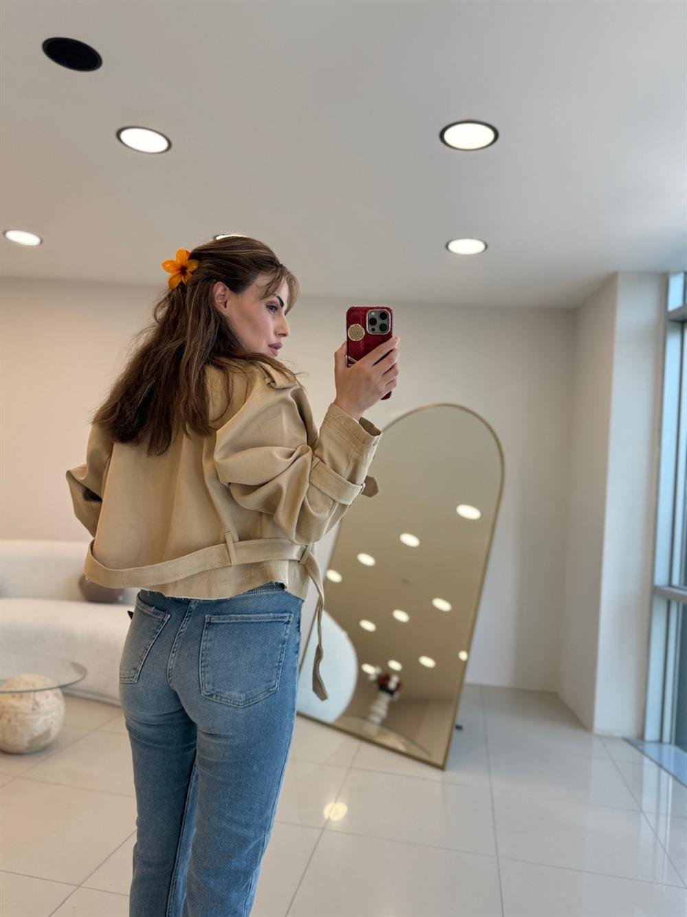 PREMIUM SERİ KISA TRENÇKOT CAMEL