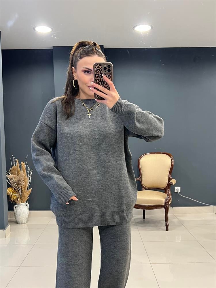 Premium Seri Tri̇ko Takim Füme