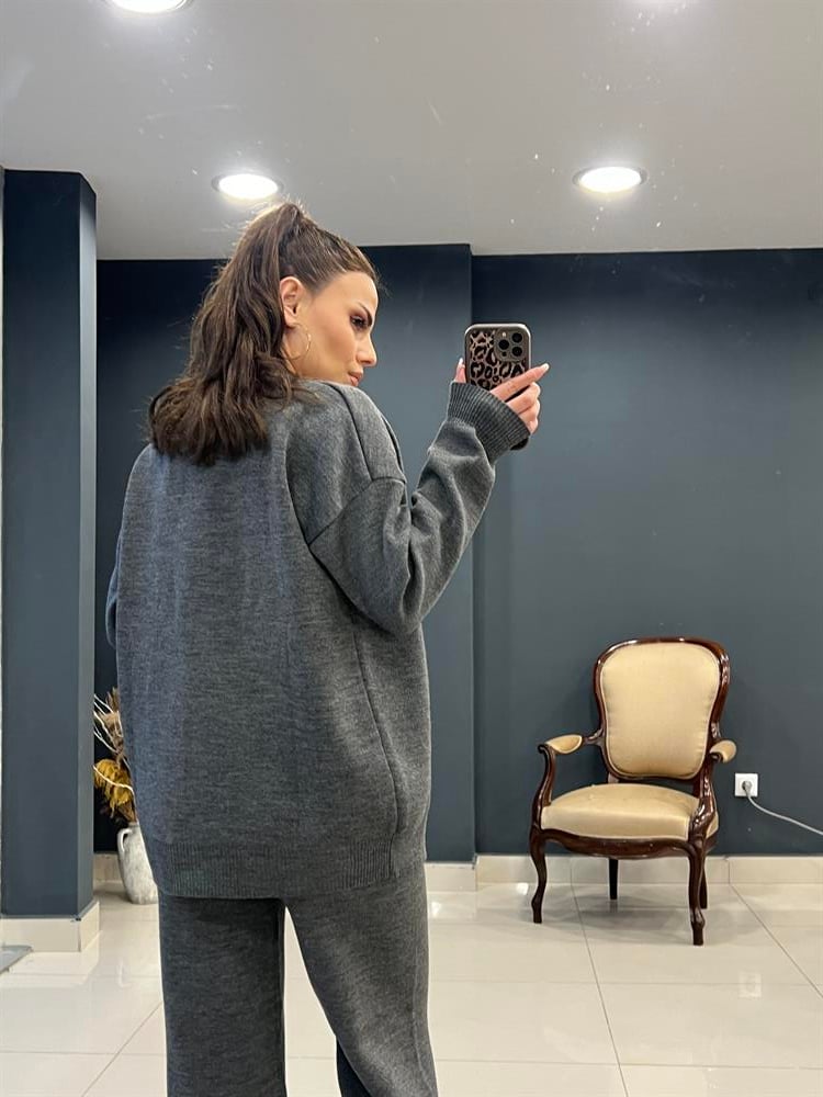 Premium Seri Tri̇ko Takim Füme