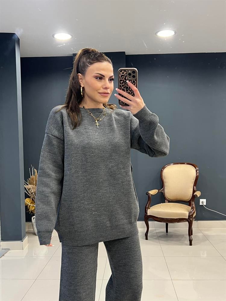 Premium Seri Tri̇ko Takim Füme