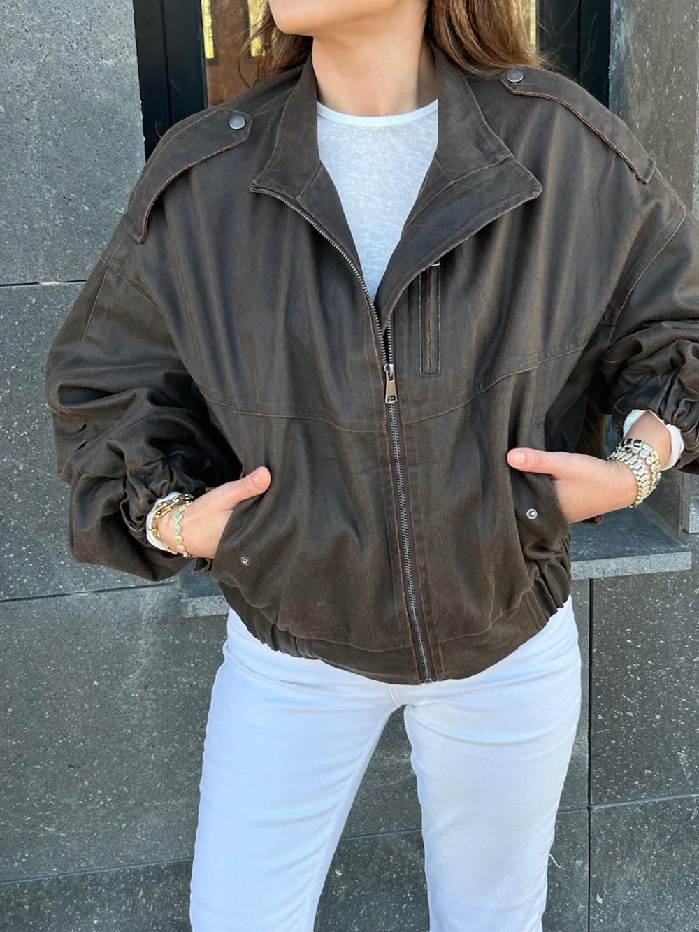 PREMİUM SERİ YIKAMA DERİ CEKET