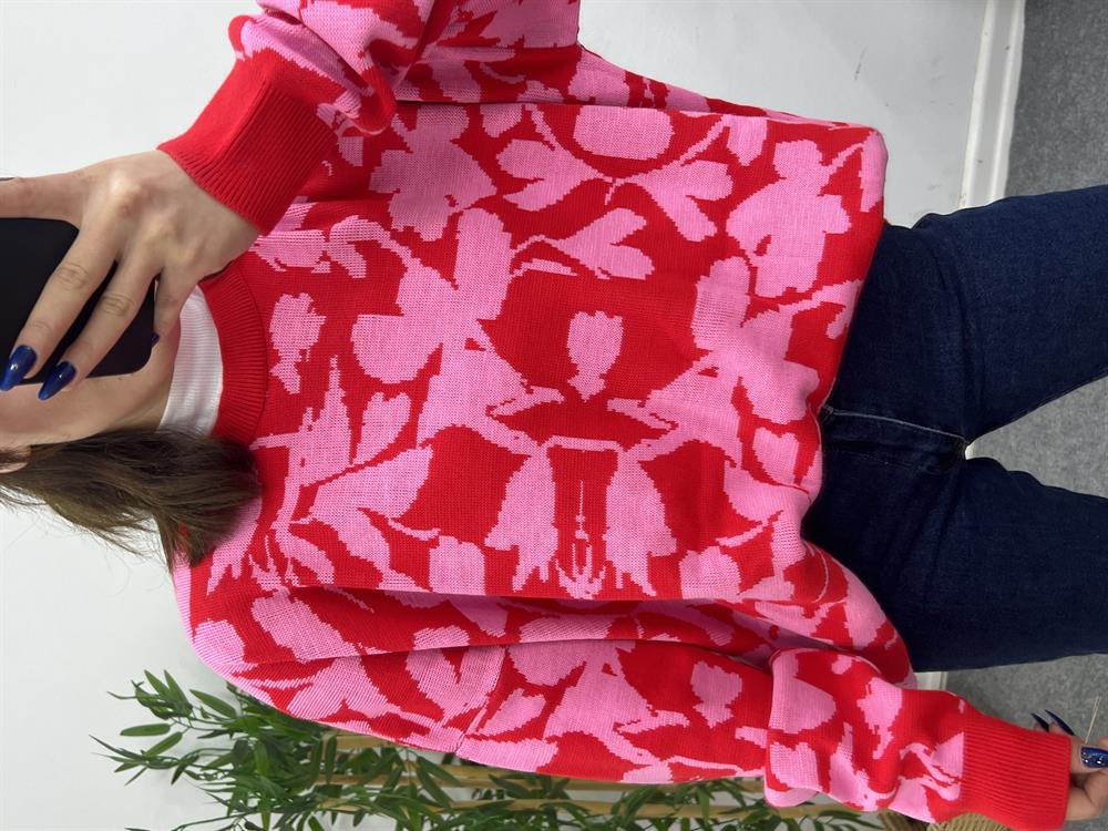 Renkli̇ Kazak Pembe-Kırmızı