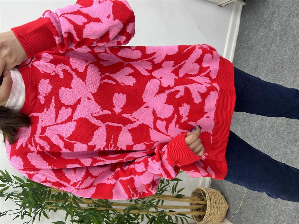 Renkli̇ Kazak Pembe-Kırmızı