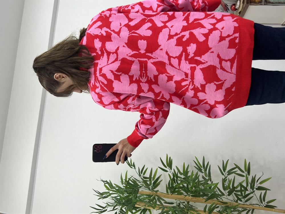 Renkli̇ Kazak Pembe-Kırmızı