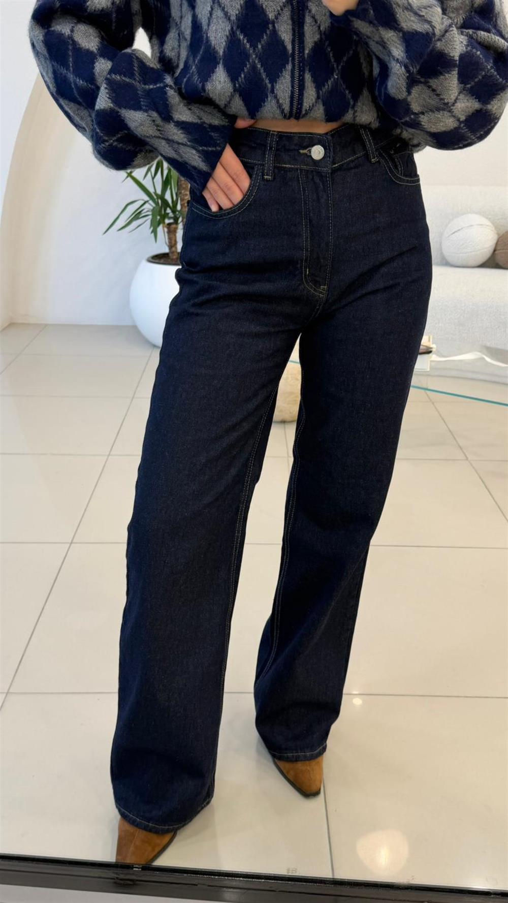 RİNS LACİVERT  BOL PAÇA JEAN 