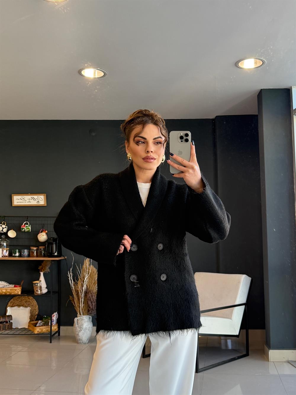 Şal Yaka Premi̇um Hirka Si̇yah