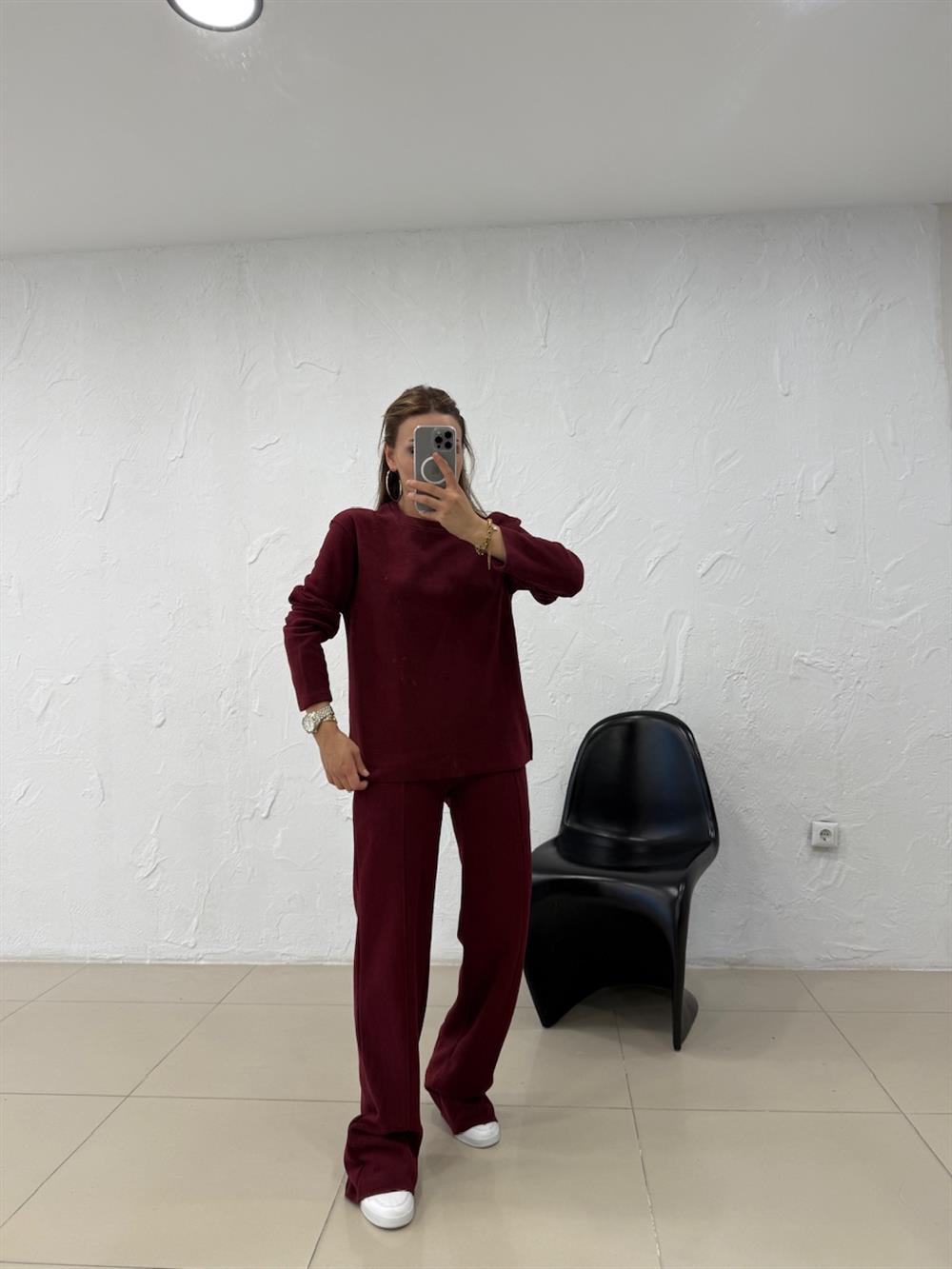 ŞARDONSUZ İKİLİ TAKIM BORDO