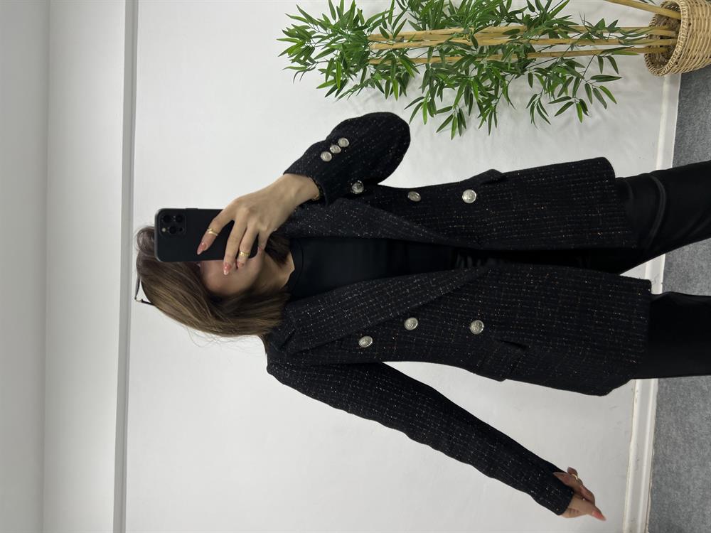 Si̇mli̇ Ekose Desen Belazer Ceket