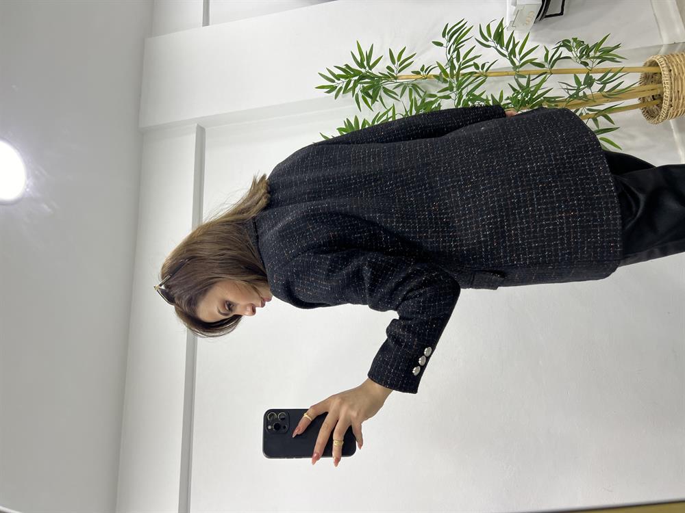 Si̇mli̇ Ekose Desen Belazer Ceket