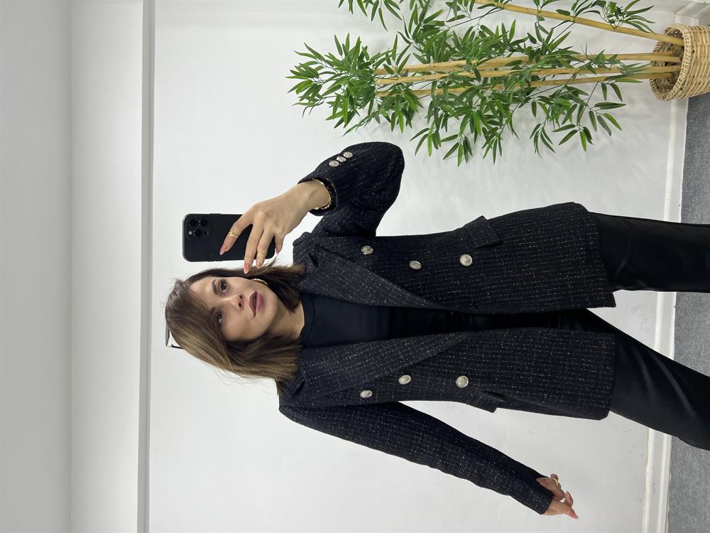 Si̇mli̇ Ekose Desen Belazer Ceket