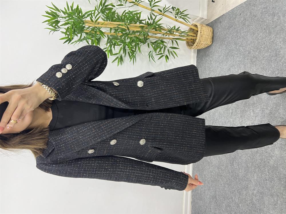 Si̇mli̇ Ekose Desen Belazer Ceket