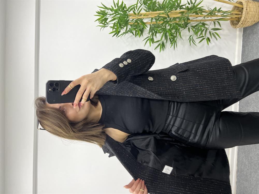 Si̇mli̇ Ekose Desen Belazer Ceket