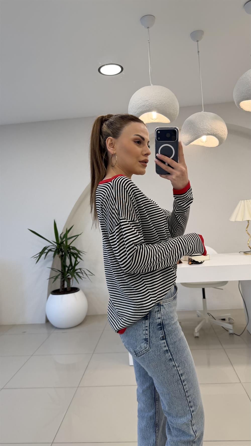 SİYAH ÇİZGİLİ MERSERİZE TRİKO 