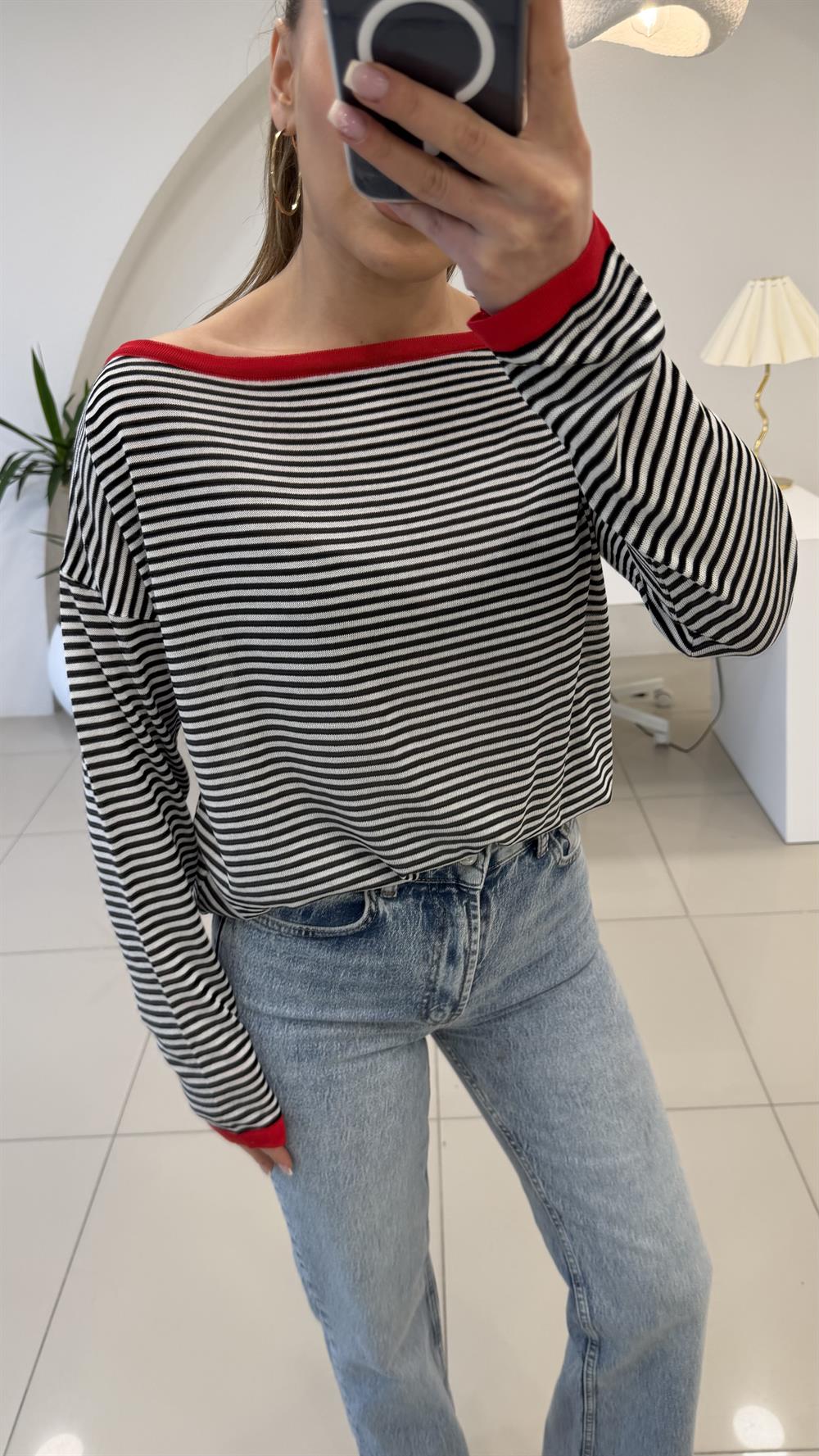 SİYAH ÇİZGİLİ MERSERİZE TRİKO 