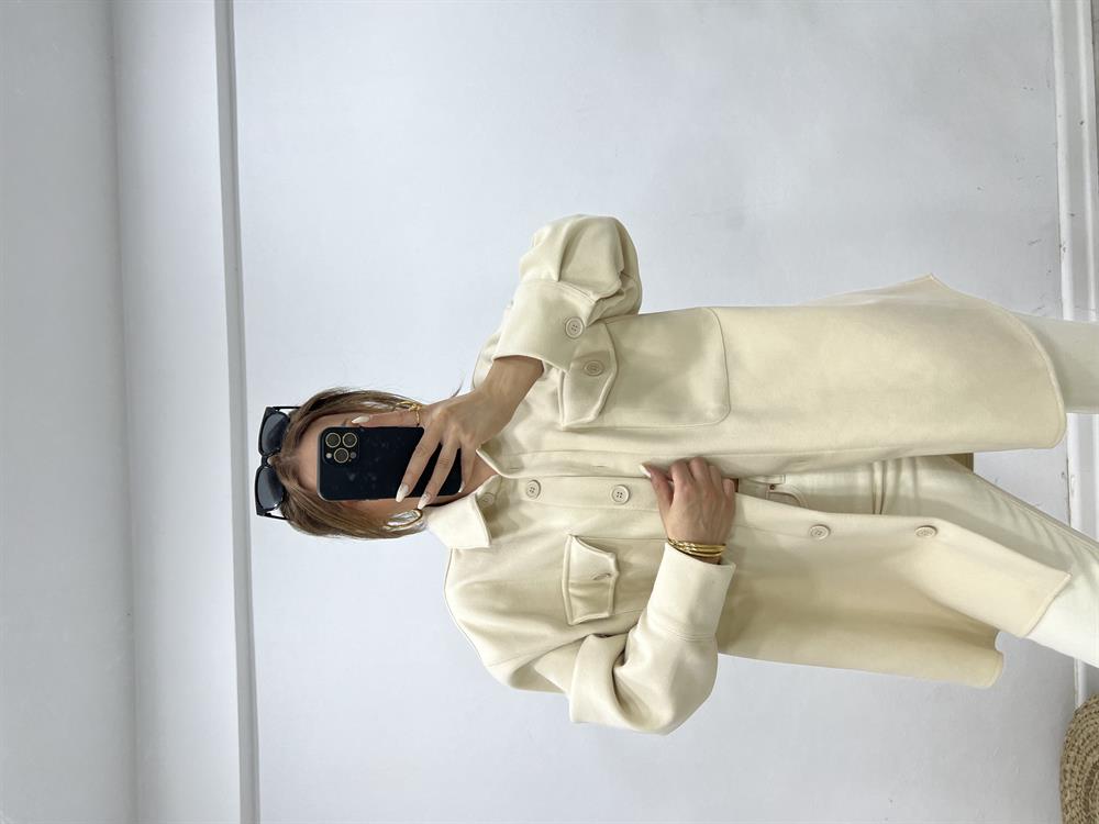 Taş Rengi̇ Kaşe Ceket Gömlek