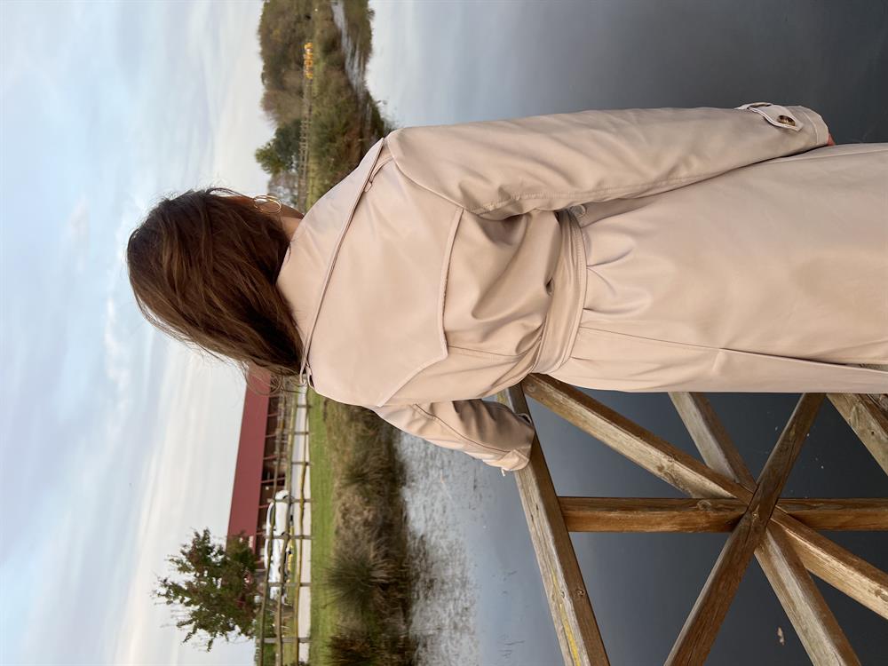 Taş Rengi̇ Leopar Astarli Trençkot