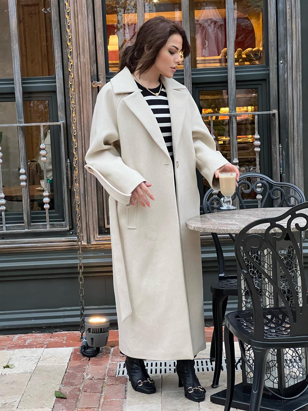 Taş Renk Kaşmi̇r Doku Kaban