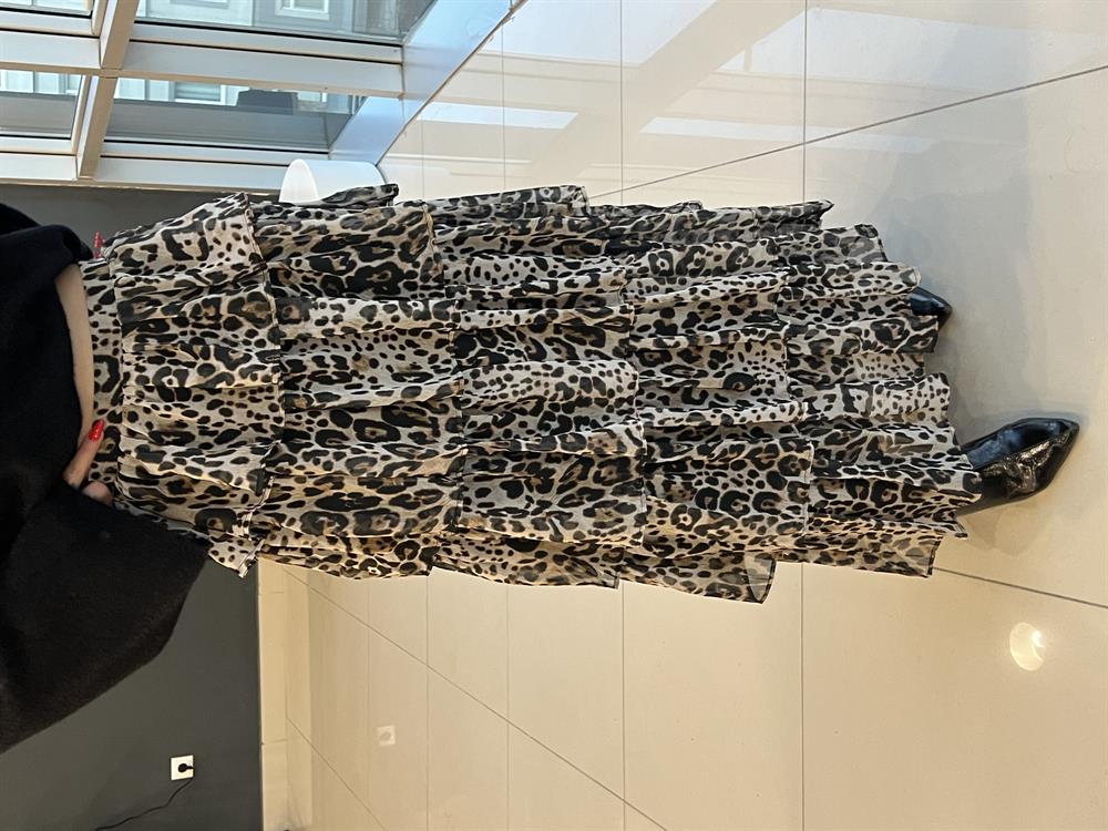 Tasarim Firfirli Leopar Etek