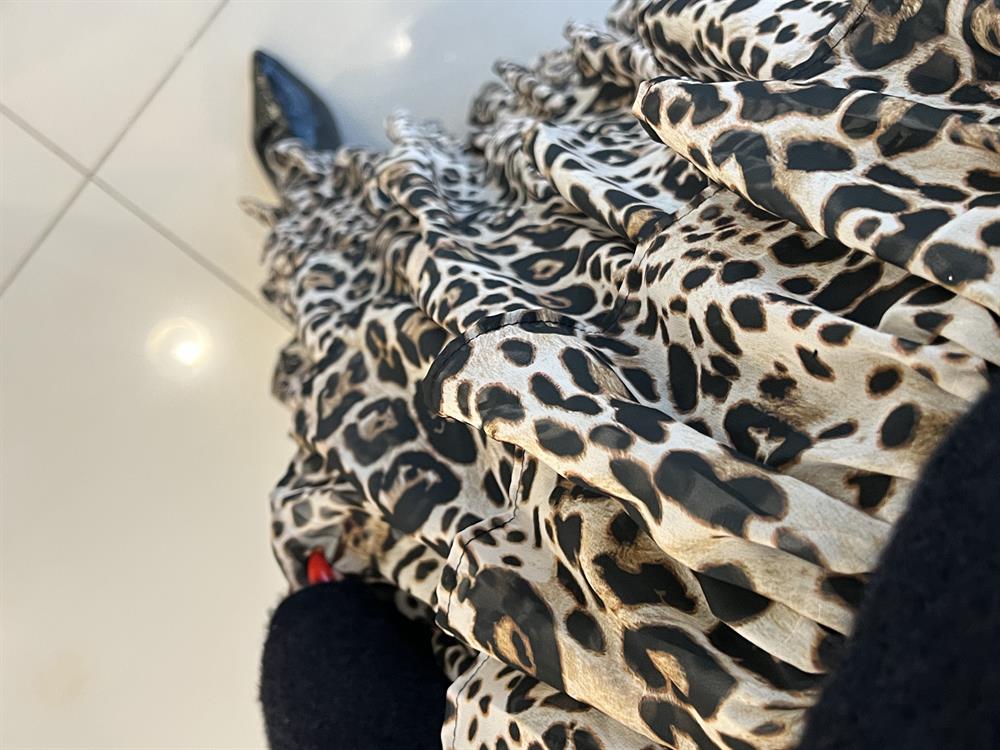 Tasarim Firfirli Leopar Etek