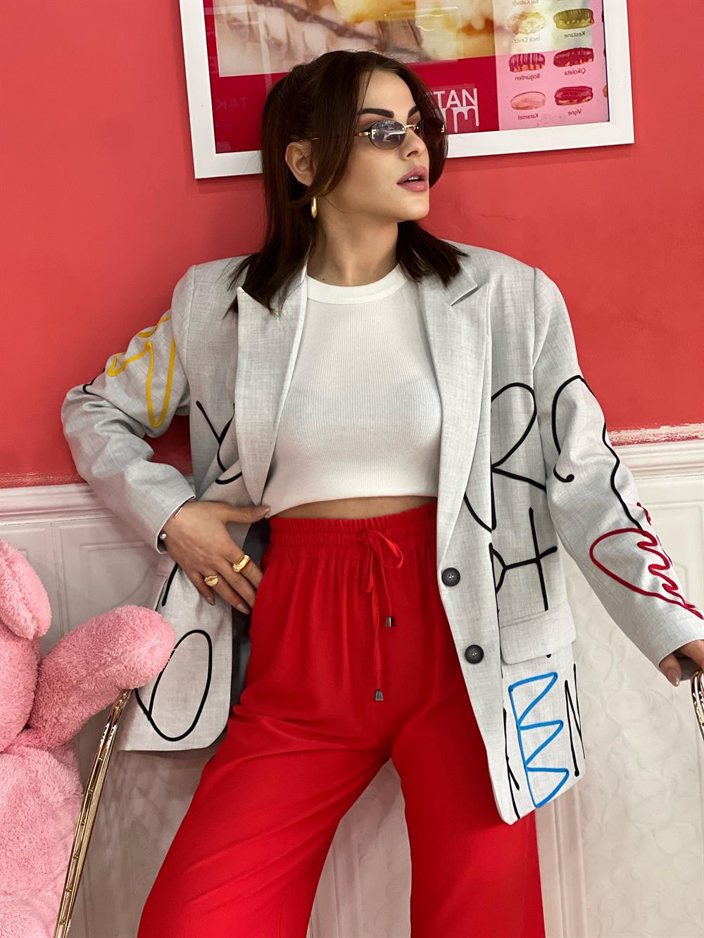 Tasarim İşlemeli̇ Bleazer Ceket