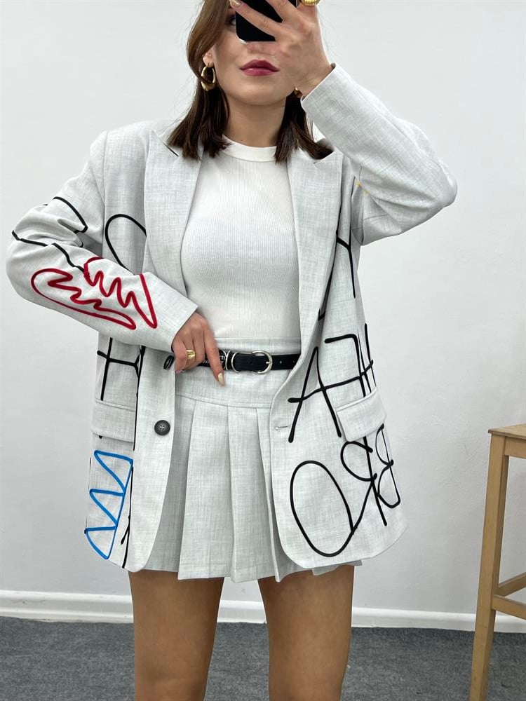 Tasarim İşlemeli̇ Bleazer Ceket